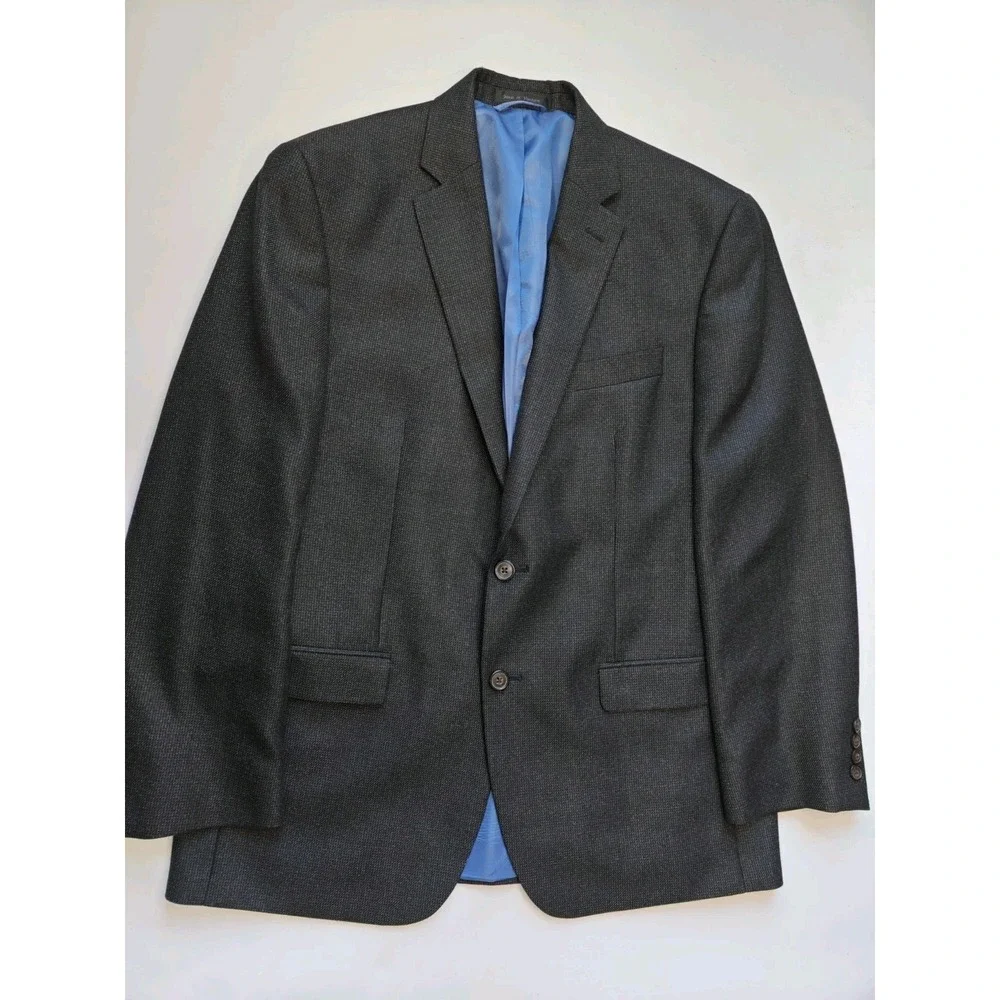 Chaps Mens Blazer Sports Coat 42R Charcoal Gray 2 Button Single Breasted Regular